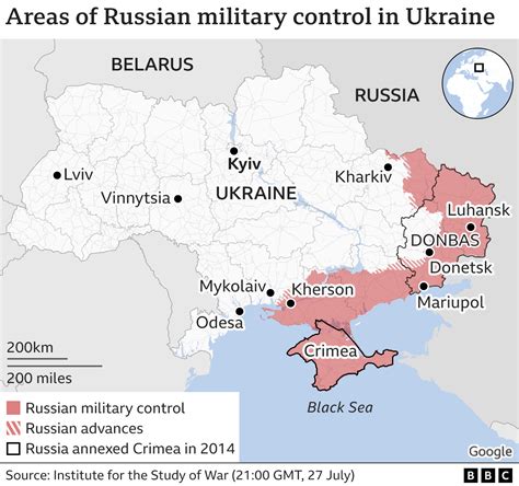 russian controlled ukraine map today